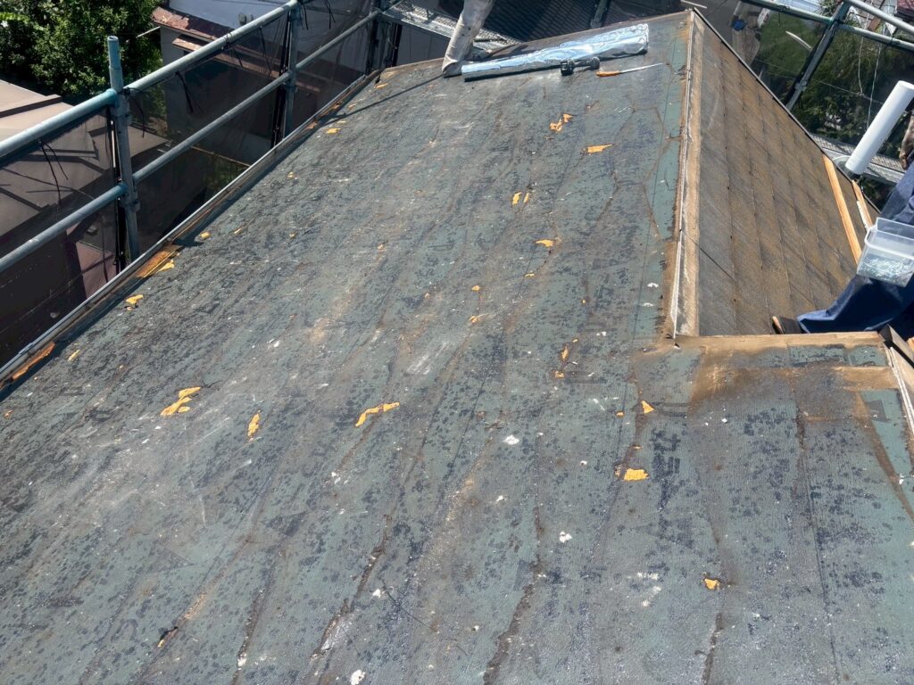 コロニアル屋根をはがした後