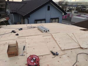 野地板を張った屋根